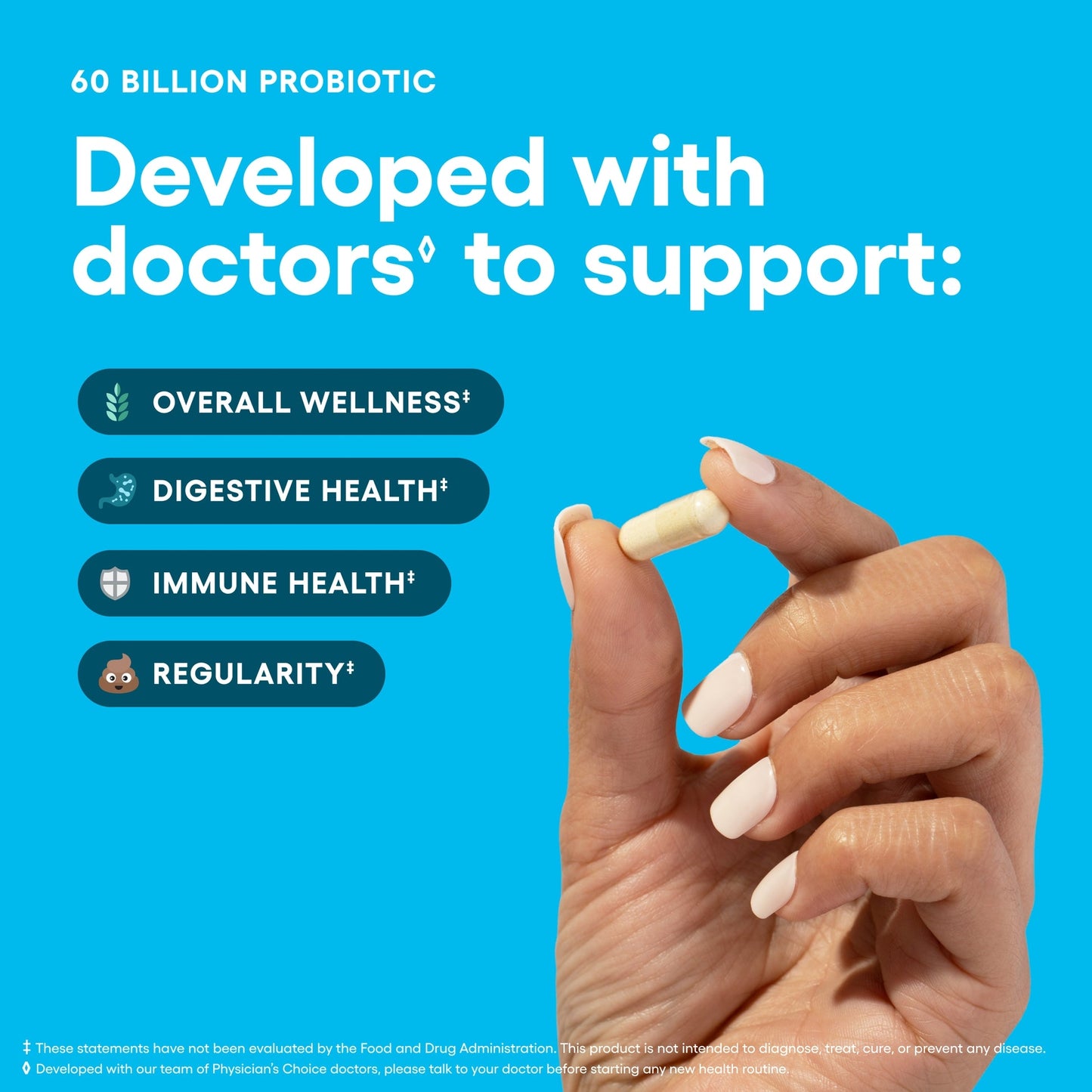 60 Billion Probiotics CFU - 10 Strains + Organic Prebiotics - Immune, Digestive & Gut Health - Supports Occasional Constipation, Diarrhea, Gas & Bloating - for Women & Men - 30ct
