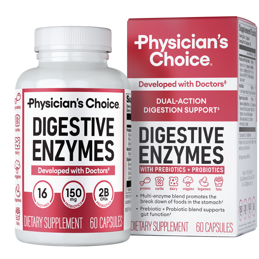 Digestive Enzymes for Bloating & Digestion - Fast-Acting 16 Enzyme Formula with Organic Prebiotics & Probiotics for Gut & Digestive Health - Meal Time Discomfort Relief - 60 CT