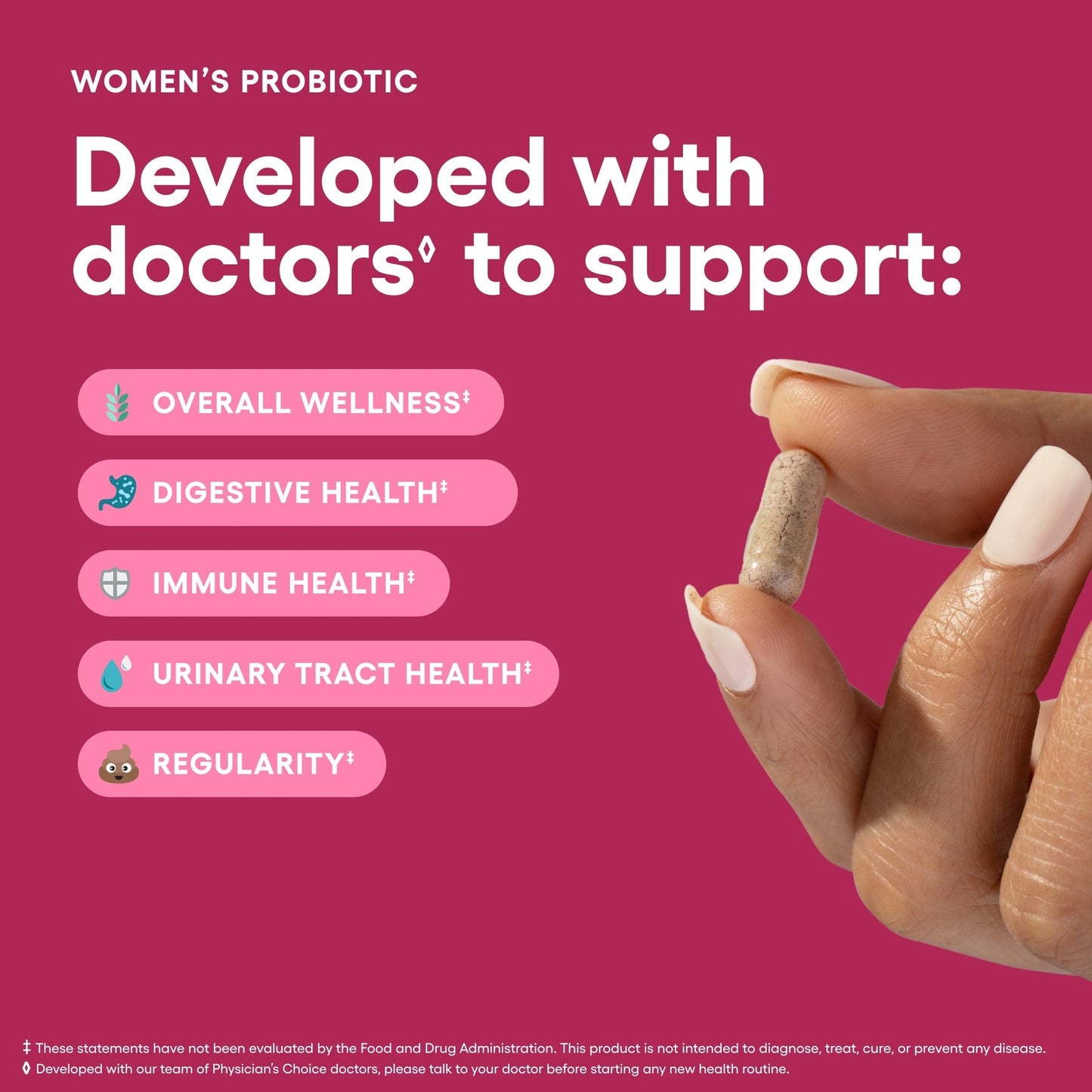 Probiotics - PH Balance, Digestive, UT, & Feminine Health - 50 Billion CFU - 6 Unique Strains for Women - Organic Prebiotics, Cranberry Extract+ - Probiotic - 60 CT
