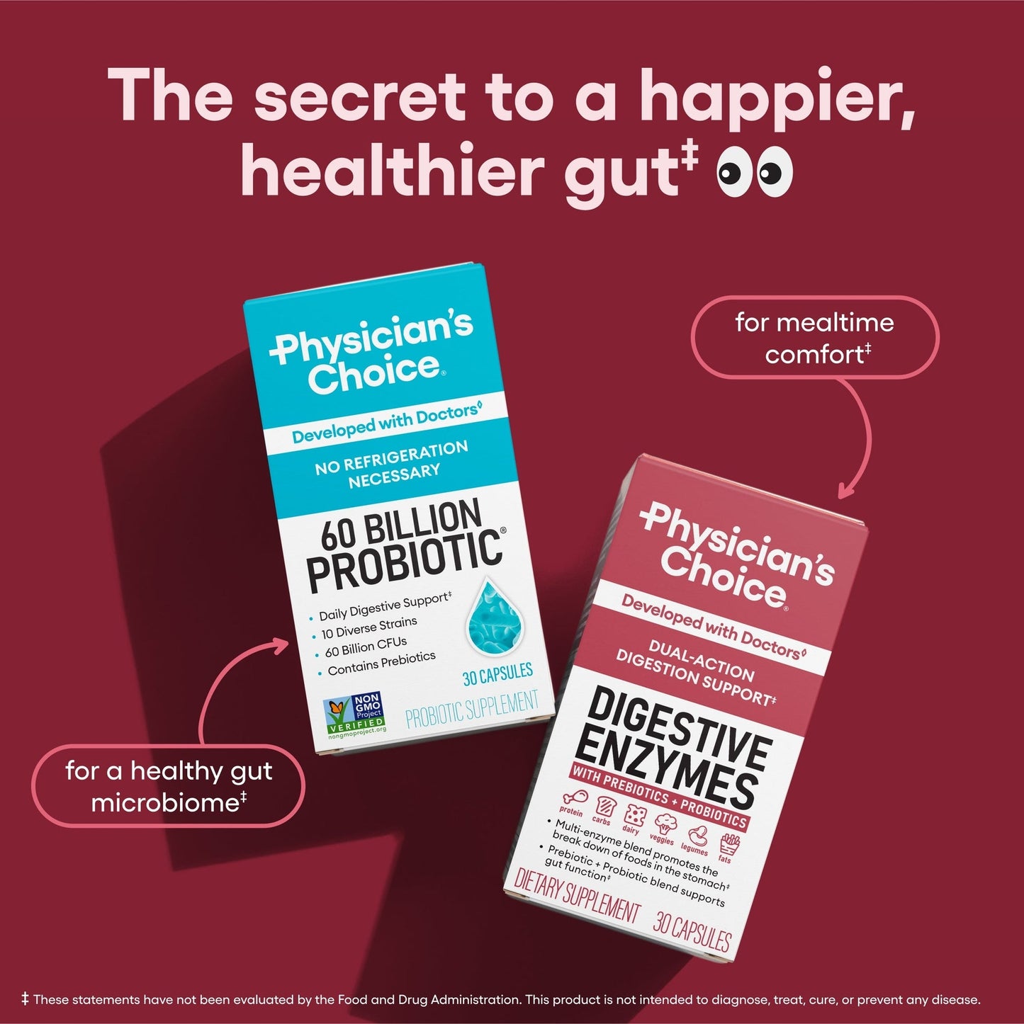 Digestive Enzymes for Bloating & Digestion - Fast-Acting 16 Enzyme Formula with Organic Prebiotics & Probiotics for Gut & Digestive Health - Meal Time Discomfort Relief - 60 CT