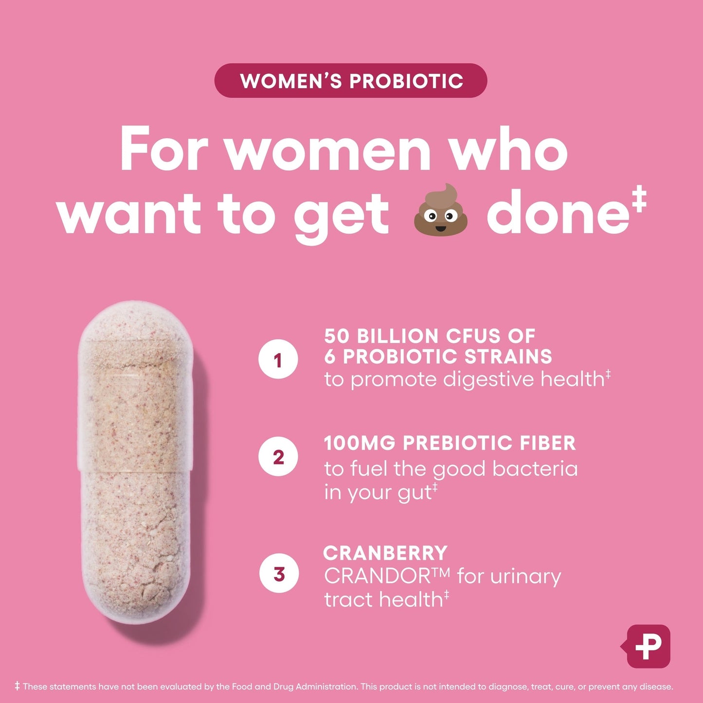 Probiotics - PH Balance, Digestive, UT, & Feminine Health - 50 Billion CFU - 6 Unique Strains for Women - Organic Prebiotics, Cranberry Extract+ - Probiotic - 60 CT